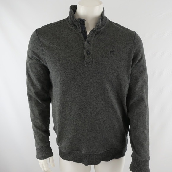 Travis Mathew Men's Pullover Sweater w/ Pockets Size Medium Heather Gray - Picture 1 of 7